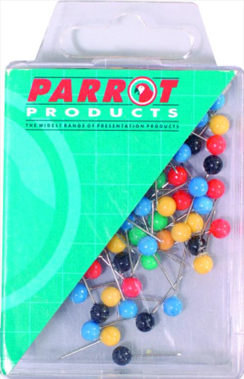Parrot Map Pins Boxed 100 Assorted | Pins - Map