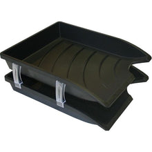 Bantex Optima Black Let Tray + Risers | Letter Trays