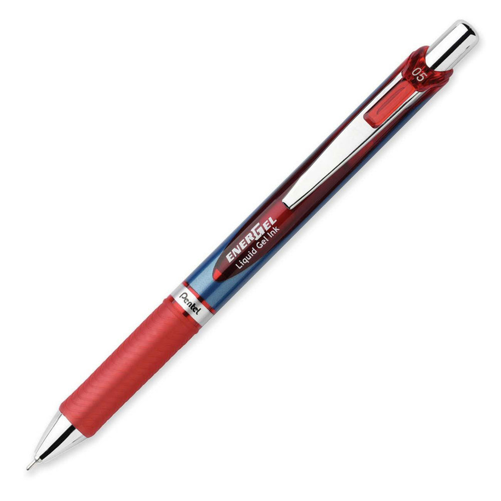 Pentel Energel BLN75 Red Retractable 0.5mm | Gel Pens