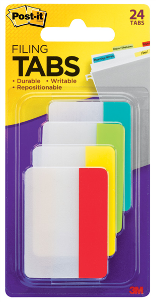 Post-it Durable Filing Tabs (50.8mmx 38.1mm) 24 Tabs