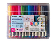 MUNGYO FABRIC MARKERS STANDARD COLOURS FINE 12'S