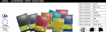 A5 Notebook Esprit With Elastic Band Assorted 160 Page | Notebooks