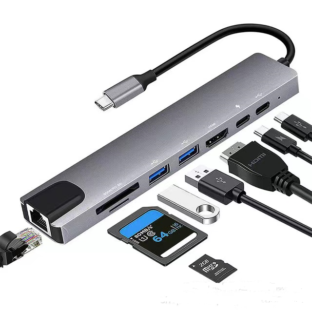 HUB TYPE-C 8 IN 1 (100MB) | Computer Cables and Extensions