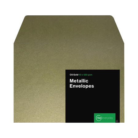 Envelope Metallic Gold C6 Pack 10 | C6 Envelopes