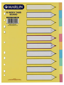 A4 PASTEL BOARD DIVIDERS 10 TAB | File Dividers and Indices - Board