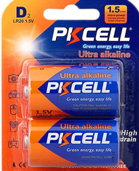 PK CELL D X 2 ALKALINE BATTERY | Batteries-Non Rechargeable