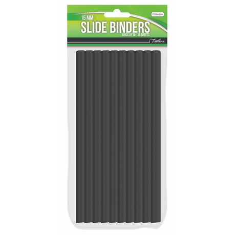Treeline 15mm Slide Binders Black 10's | Slide Binders