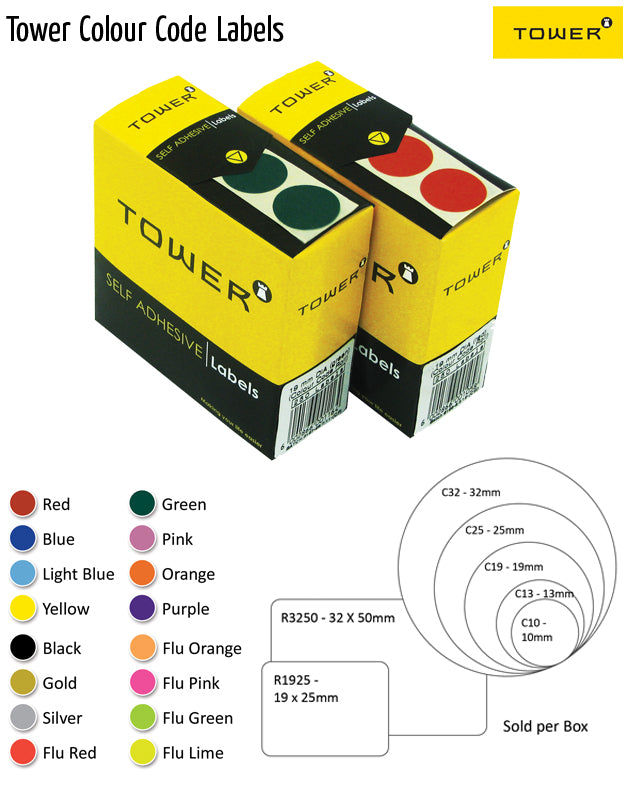 Tower R1925 Labels Purple | Colour Coded Labels